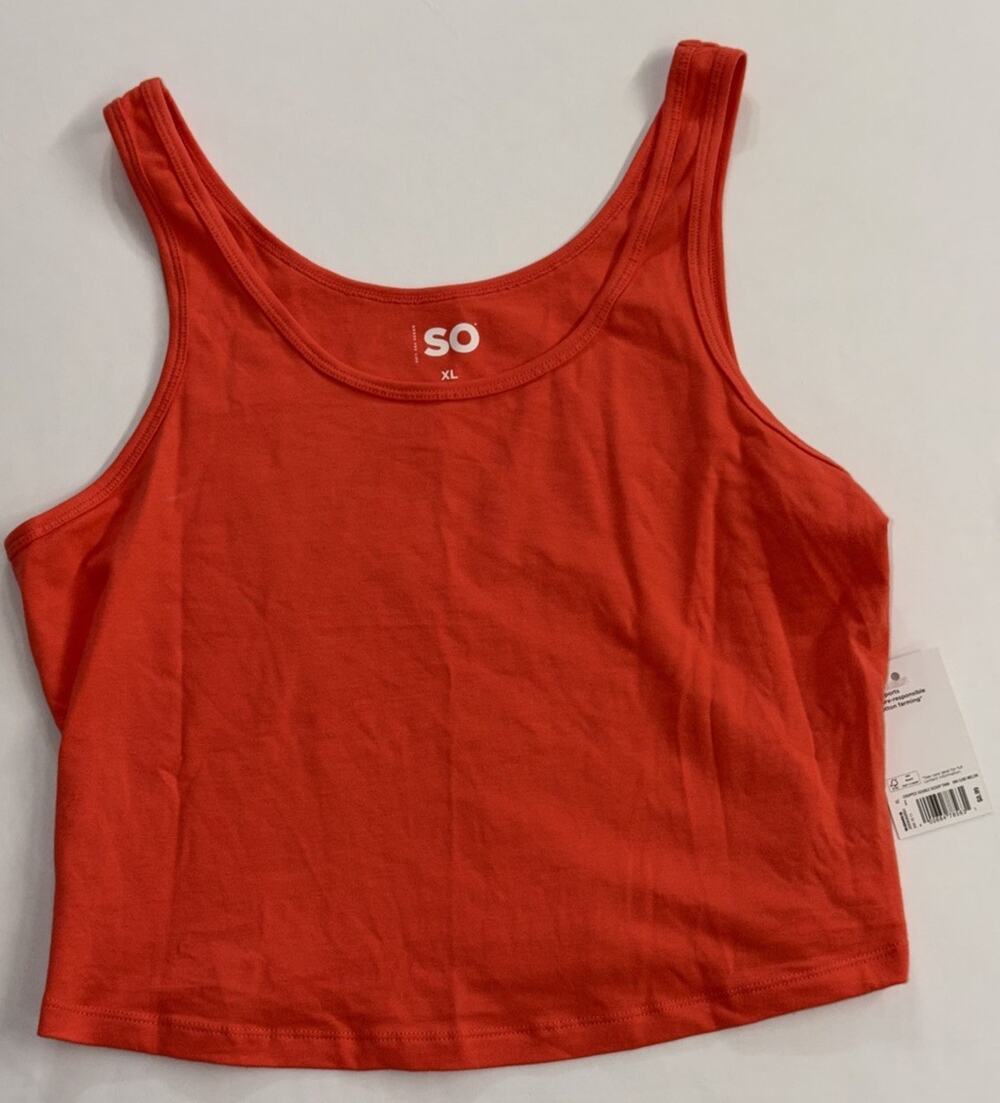 SO Women's Red Cropped Tank Top Size XL